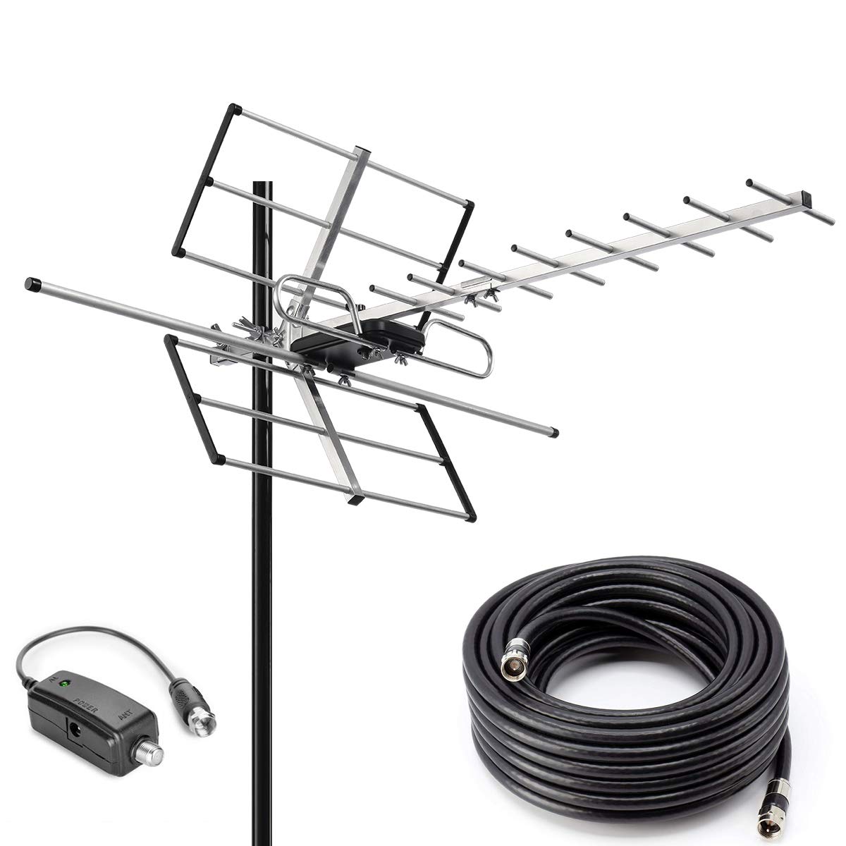 pingbingding Outdoor Digital Amplified Yagi HDTV Antenna, Builtin High