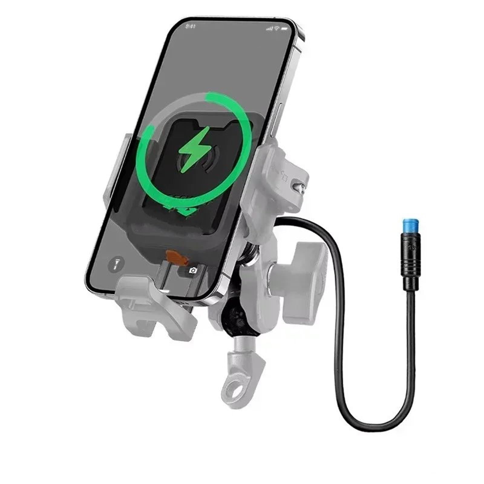 Support de navigation moto rigide avec chargeur USB Type-C et tête rotative réglable - 5
