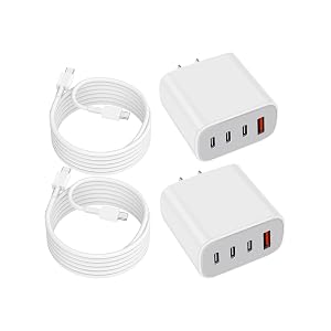USB-C Charger Block Wall Charger Block with C to C Cable 4-Port Power Adapter and Wall Plug Multiport