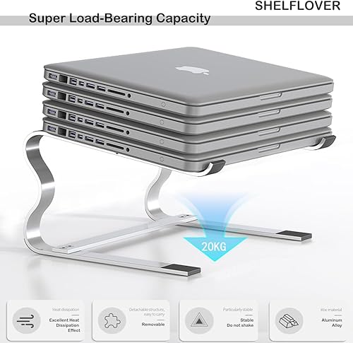 Miniatura 3 de Soporte para computadora portátil, material de aleación de aluminio, soporte para computadora portátil, compatible con computadoras portátilespad de