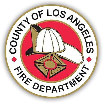 Round Los Angeles County Fire Seal Sticker Decal - Self Adhesive Vinyl - Weatherproof - Made in USA - la ca Logo Firefighter lafd 2" Wide