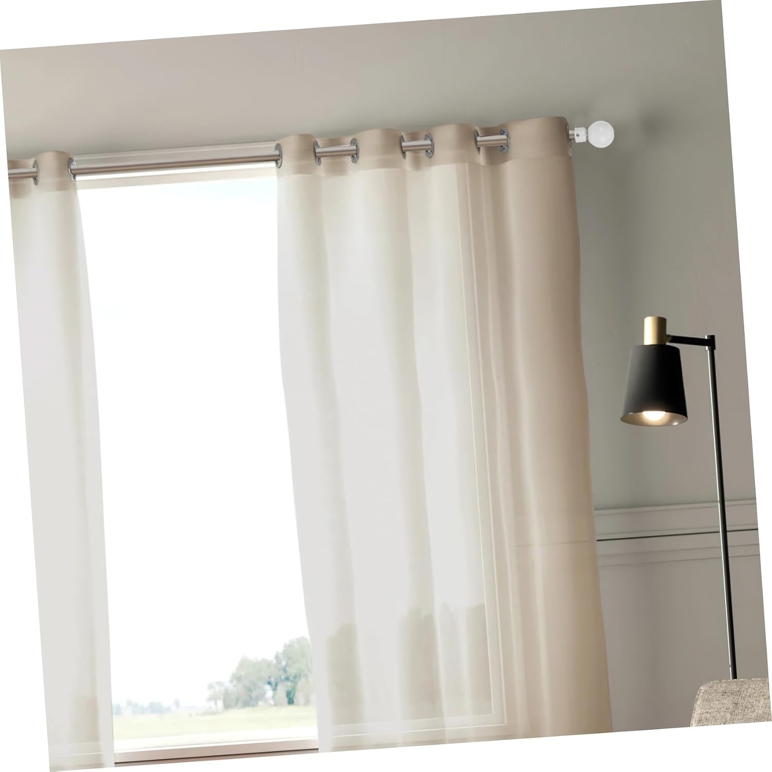 ARTIBETTER 2pcs Decorative Round Head Curtain Rod Finials Elegant Iron End Caps for Enhancing Window Treatments Easy Installation Durable Design
