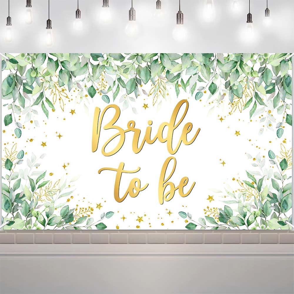 VanillaBay Bride to Be Backdrop Sage Green Eucalyptus Leaves Bridal Shower Backdrop Engagement Bachelorette Party Decorations Photography Background