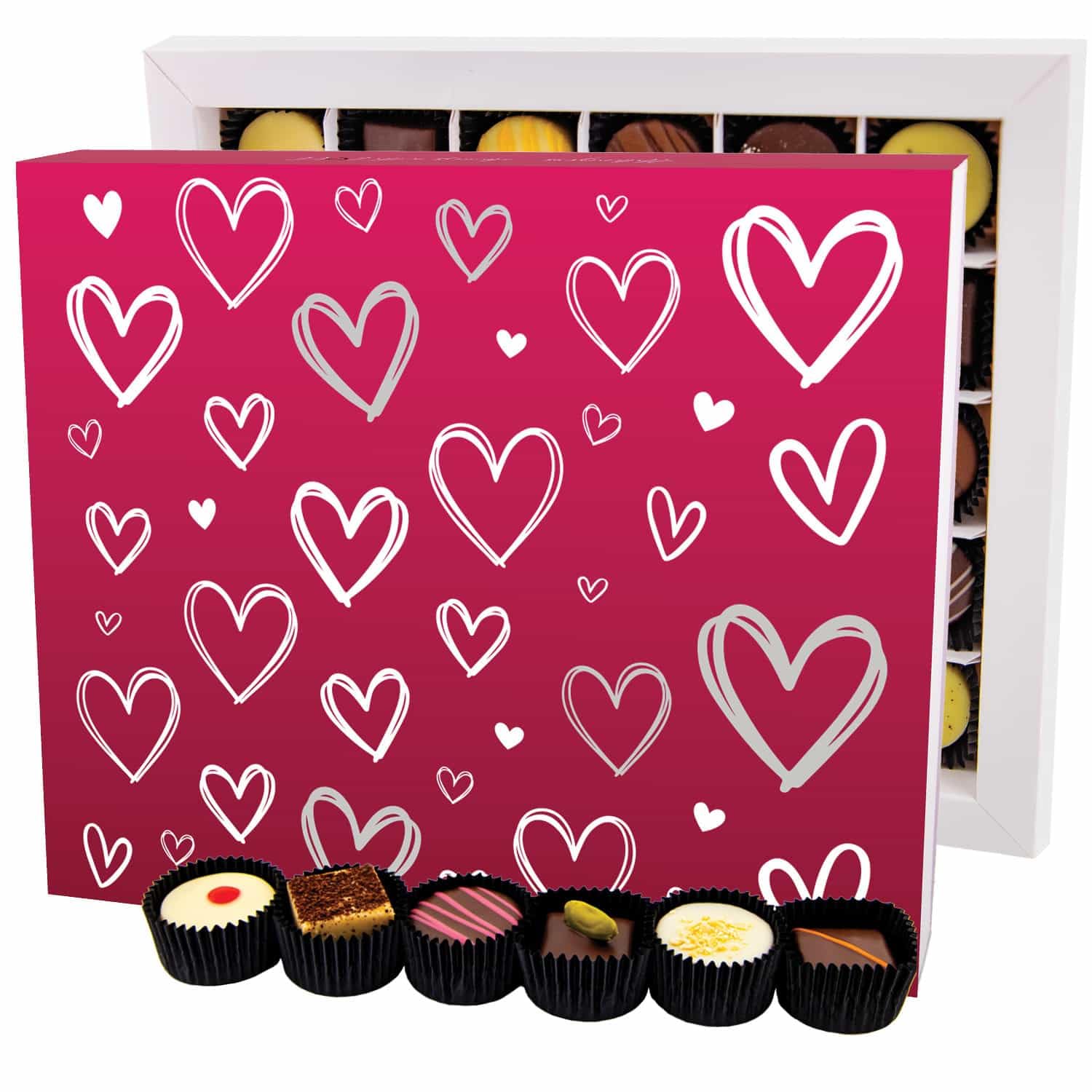 Hallingers Genuss Manufaktur Pralinen Valentinstagsgeschenk - ohne Alkohol, handmade aus Confiserie-Edelkakao in wertiger XXL-Geschenkbox "Love Pink", Valentintstag für Frauen Freundin