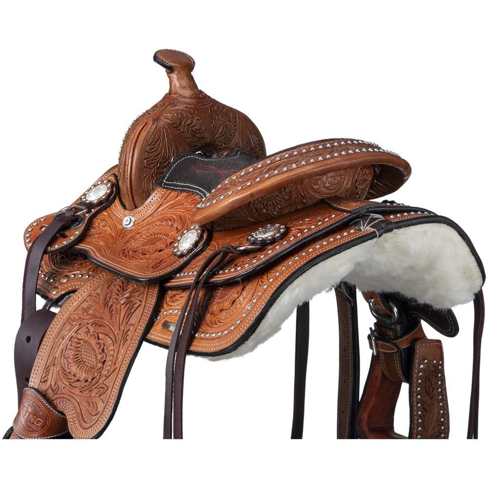 8" Youth - Sella per cavallo Western Pleasure Trail per bambini con sedile in pelle scamosciata ST-10C