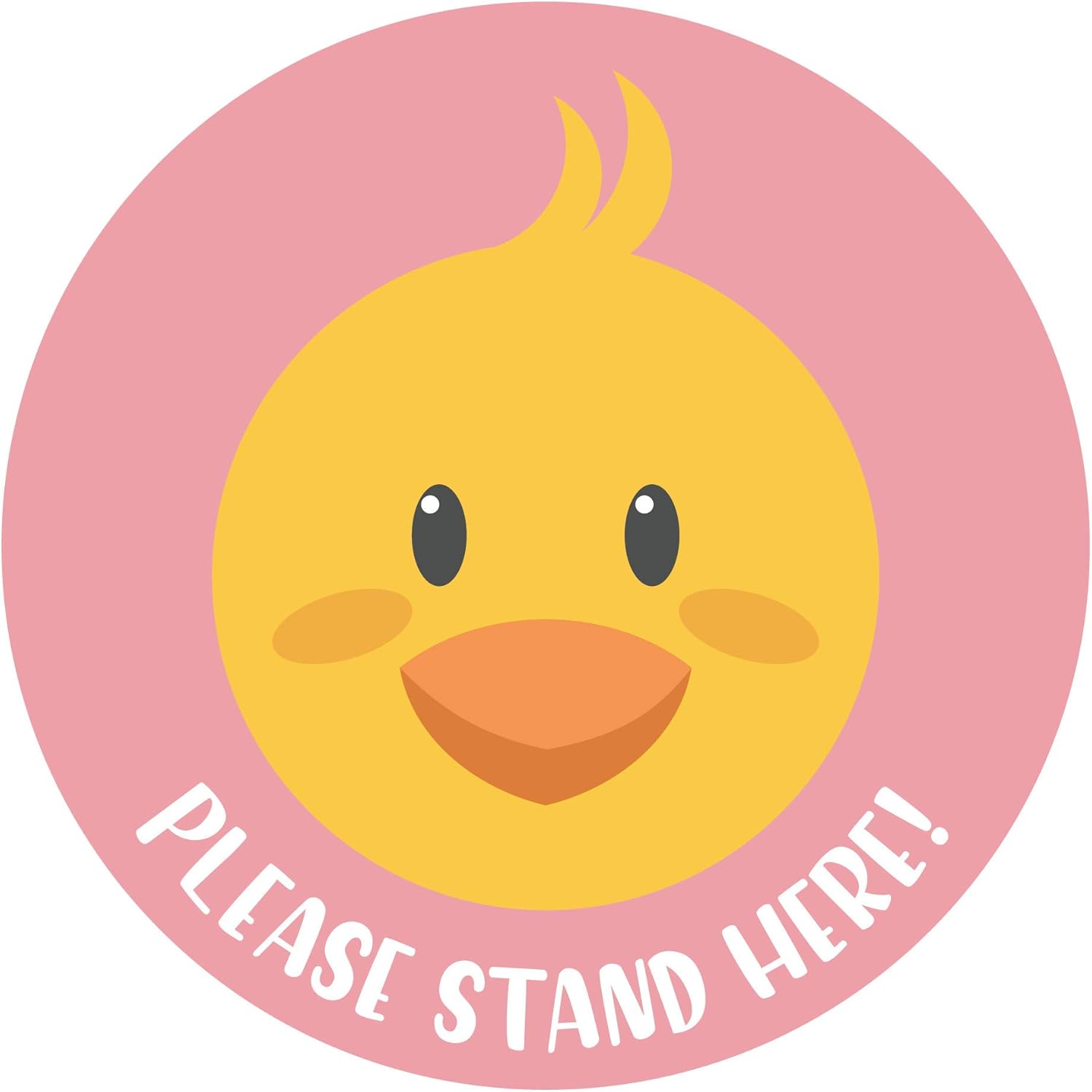 Please Stand HERE - Children's Animal Theme Social Distancing Floor Decal - Vinyl w/UL Approved Anti-Slip Finish - 12" Circle (Frog - 5 Pack)