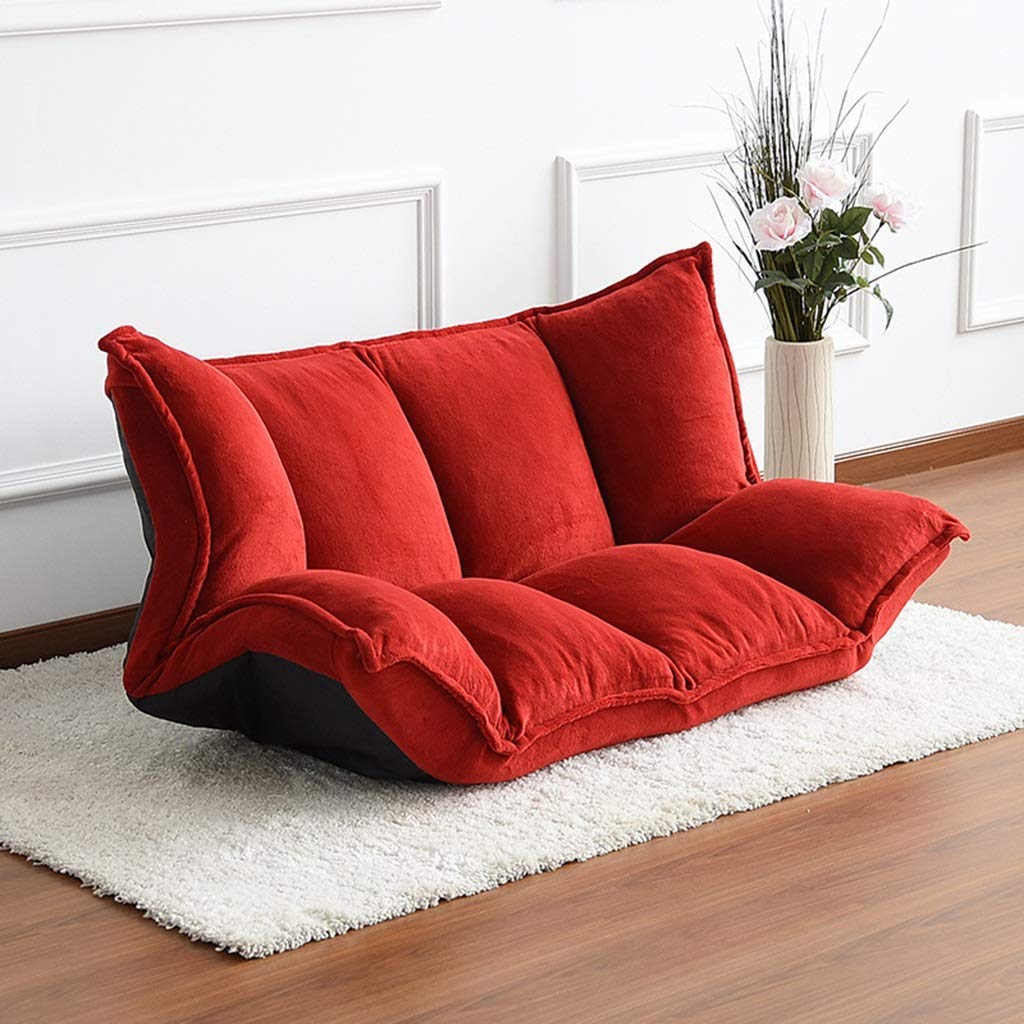 XYXK Lazy Sofa Recliner Floor Game Chair Monochrome Multi-color Optional  lazy sofa (Color Red) (Color Red)