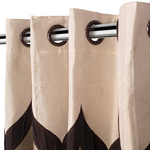 Image of Story@Home Jacquard Long Door Curtain 9 feet Set of 4 for Living Room Bedroom Kitchen, (108 inchX46 inch), Brown