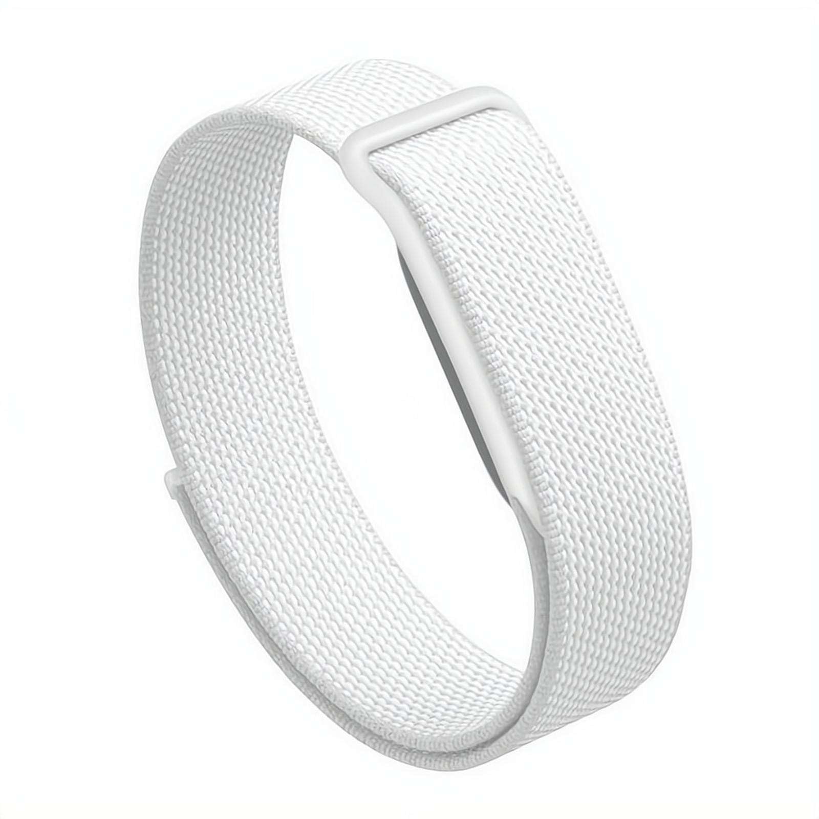 Band for Google Fitbit Air – Stretchy Elastic Sport Strap with Nylon, Metal Buckle, Breathable Sweatproof Wristband for Women Men, Adjustable Fit (White)
