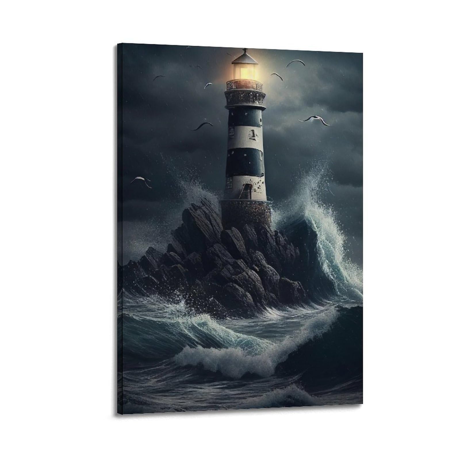 CXHJCA Lighthouse Poster Tempest Guardian Poster Decorative Painting Canvas Wall Posters And Art Picture Print Modern Family Bedroom Decor Posters 24x36inch(60x90cm)