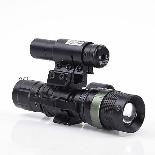 Miniatura 3 de Mira láser roja táctica de punto + linterna LED con zoom con anillos combo de montaje para rifle escopeta