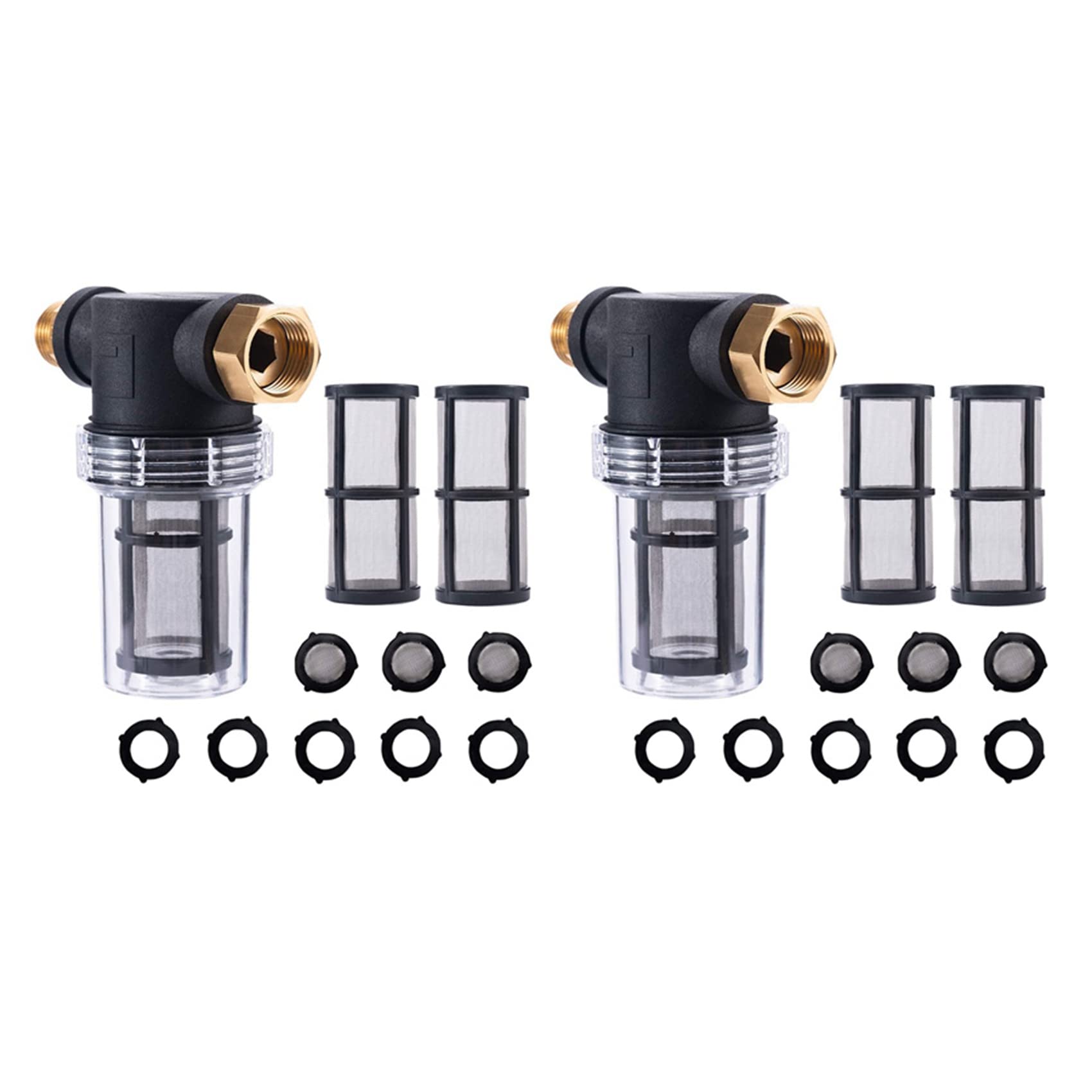 Jnchdghwa 2X Sediment Filter Attachment Line Water Hose Filter, Garden Hose Filter for Pressure Washer Inlet Water