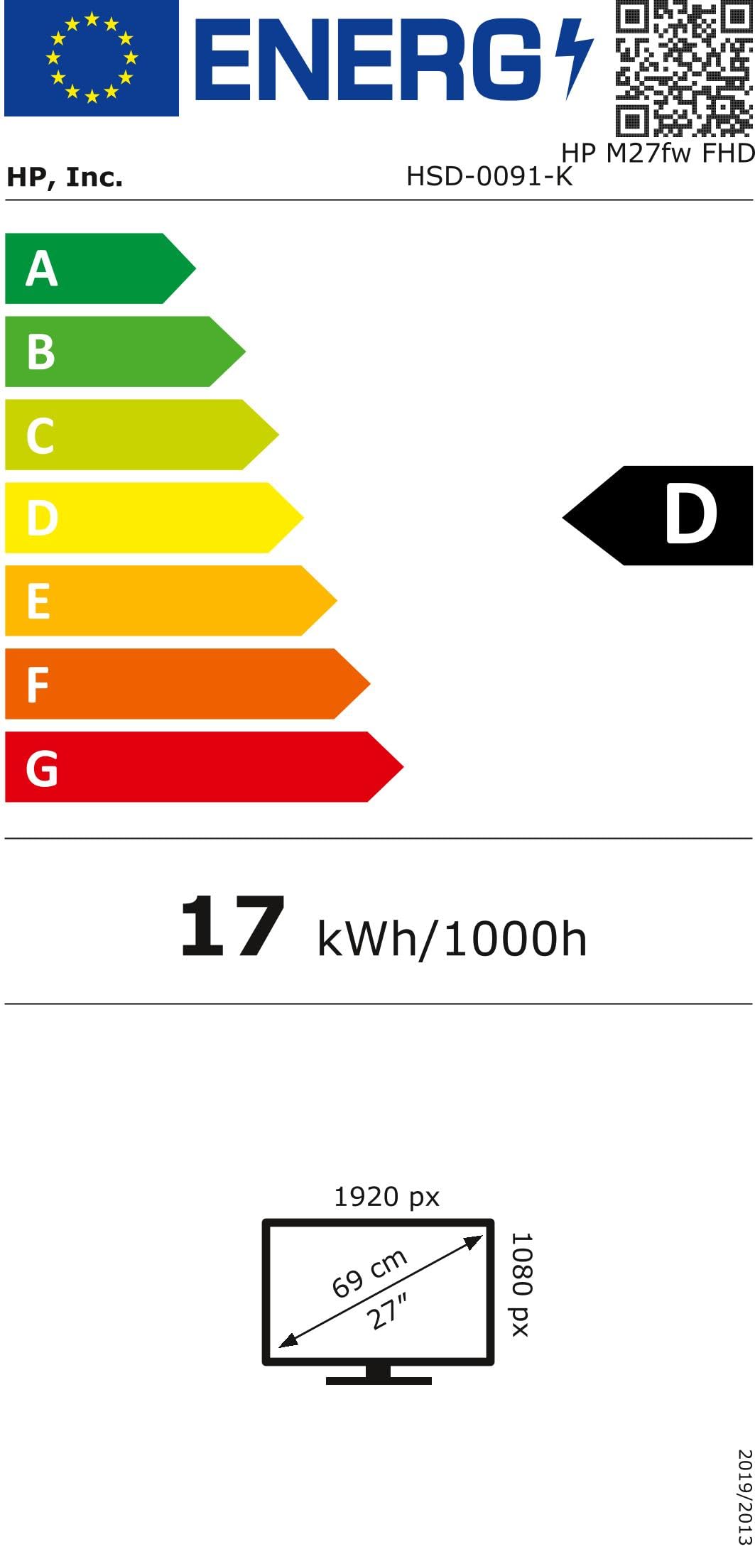 HP M27fw écran plat de PC 68,6 cm (27") 1920 x 1080 pixels Full HD LCD Argent