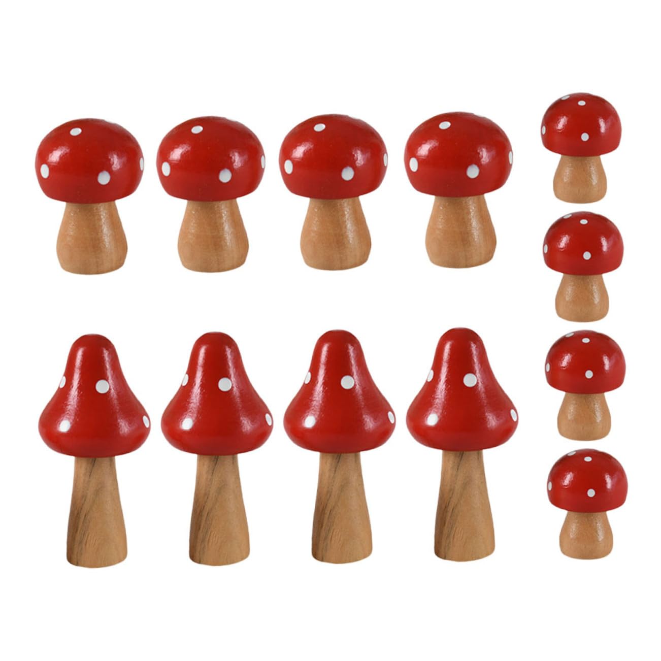 Champignons décoratifs bois rouge miniatures pour artisanat maison et jardin