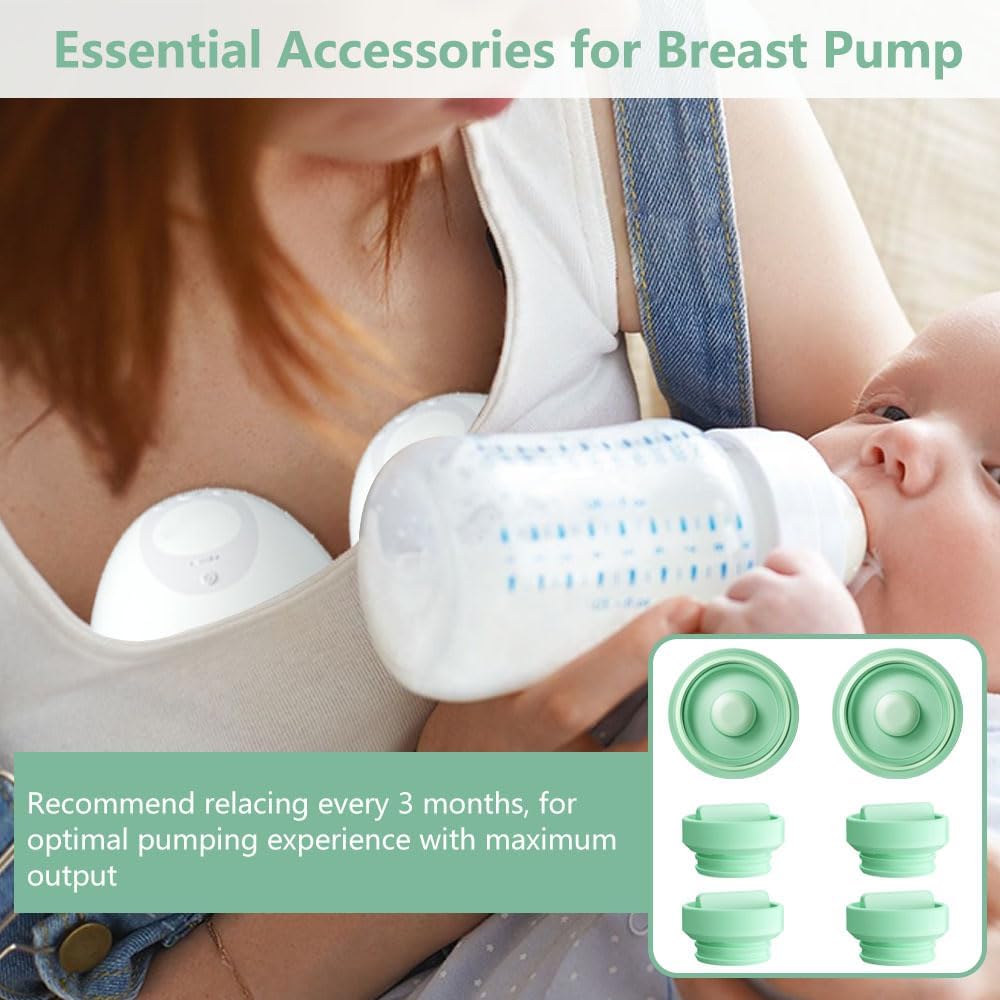 6PC Stride Pump Parts, 4pcs Duckbill Valves and 2pcs Diaphragm Compatible with Elvie Stride Pump, Replacement for Elvie Breast Pump Parts, Breastfeeding Essentials Accessories
