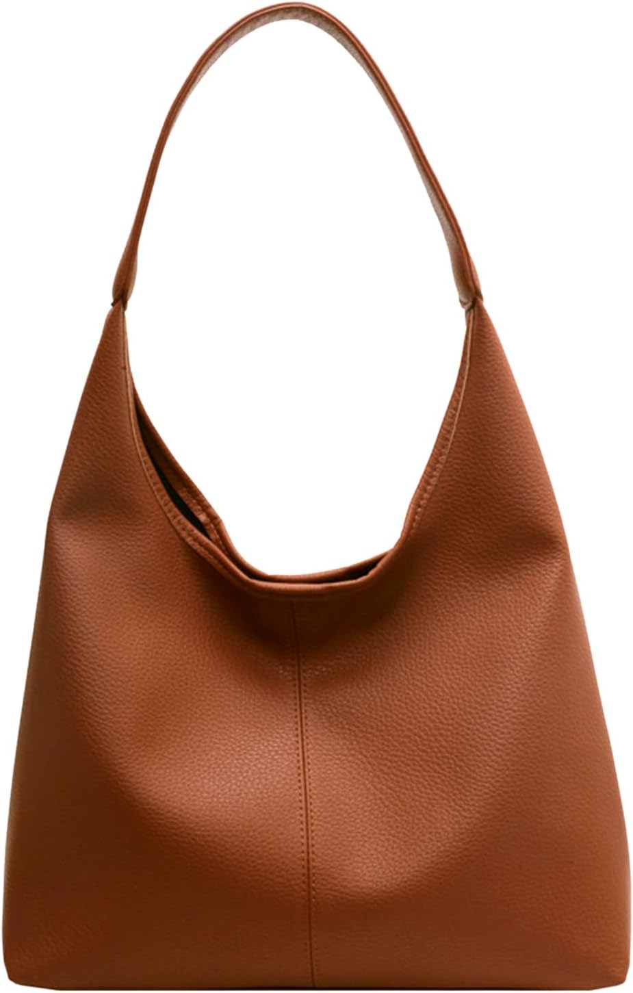 Women's Slouchy Suede Hobo Bag - Brown Soft Leather Tote Purse For Work & Everyday, Large & Small Sizes