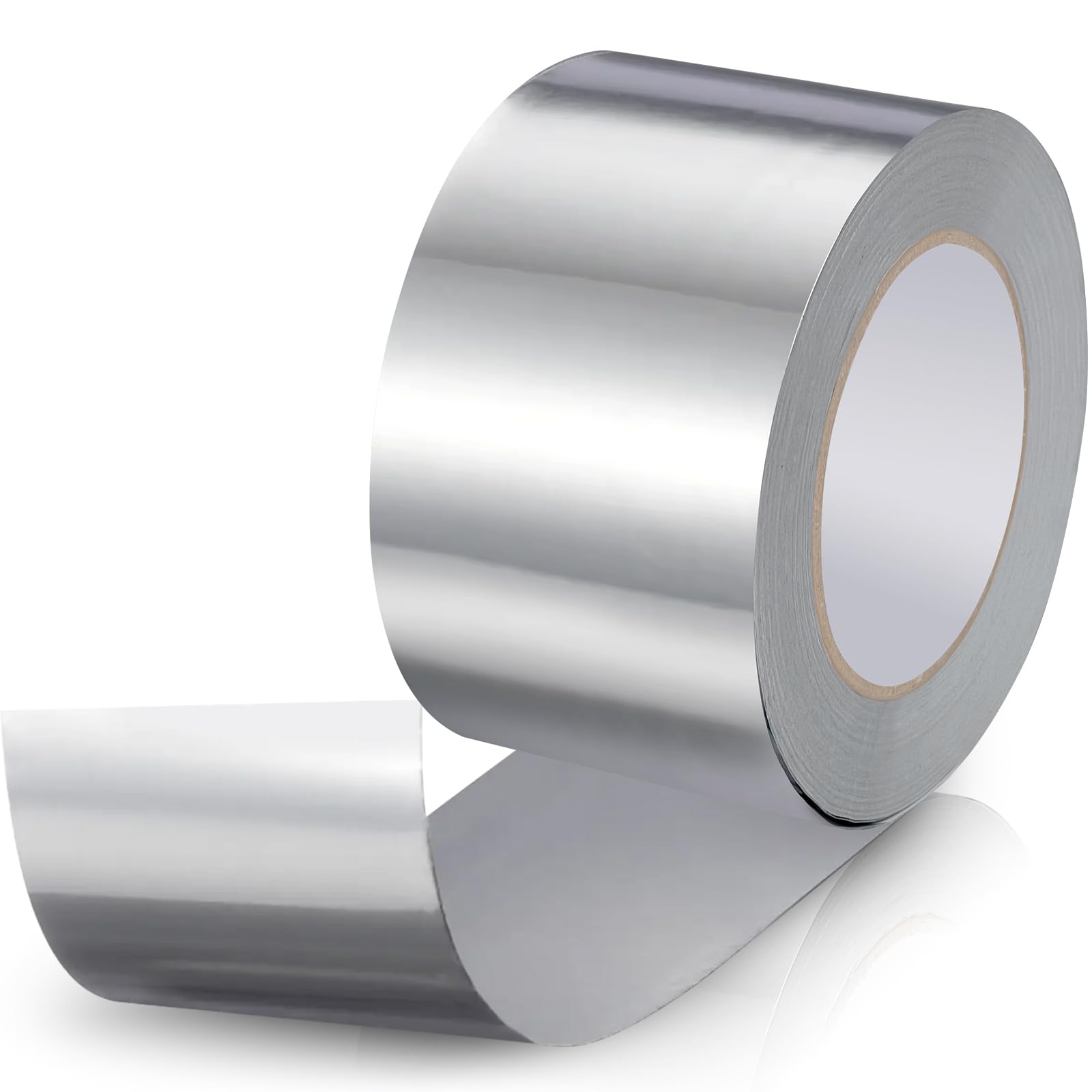 PUWOWYE Cinta De Aluminio, Cinta Aluminio Adhesiva Impermeable y Resistente al Calor, Aluminio Para Sellar para Barreras de Vapor, Sistemas de Ventilación y Aire Acondicionado (50 mm x 10 m)