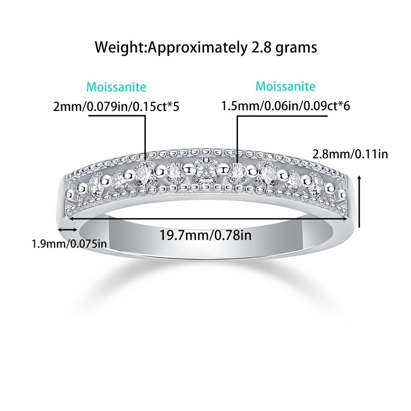 Moissanite pierścionek z białego złota, pierścionek ślubny, damski, z prawdziwego złota, pierścionek zaręczynowy z moissanite, dla kobiet