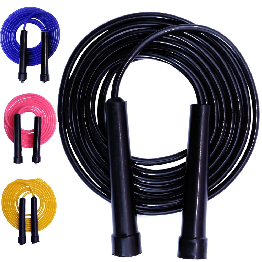 YSCARE Skipping Rope for Exercise Jump Rope Boxing Fitness Training Jumping Gym Workout Fat Burn for Men, Women and Kids 9ft (Black)