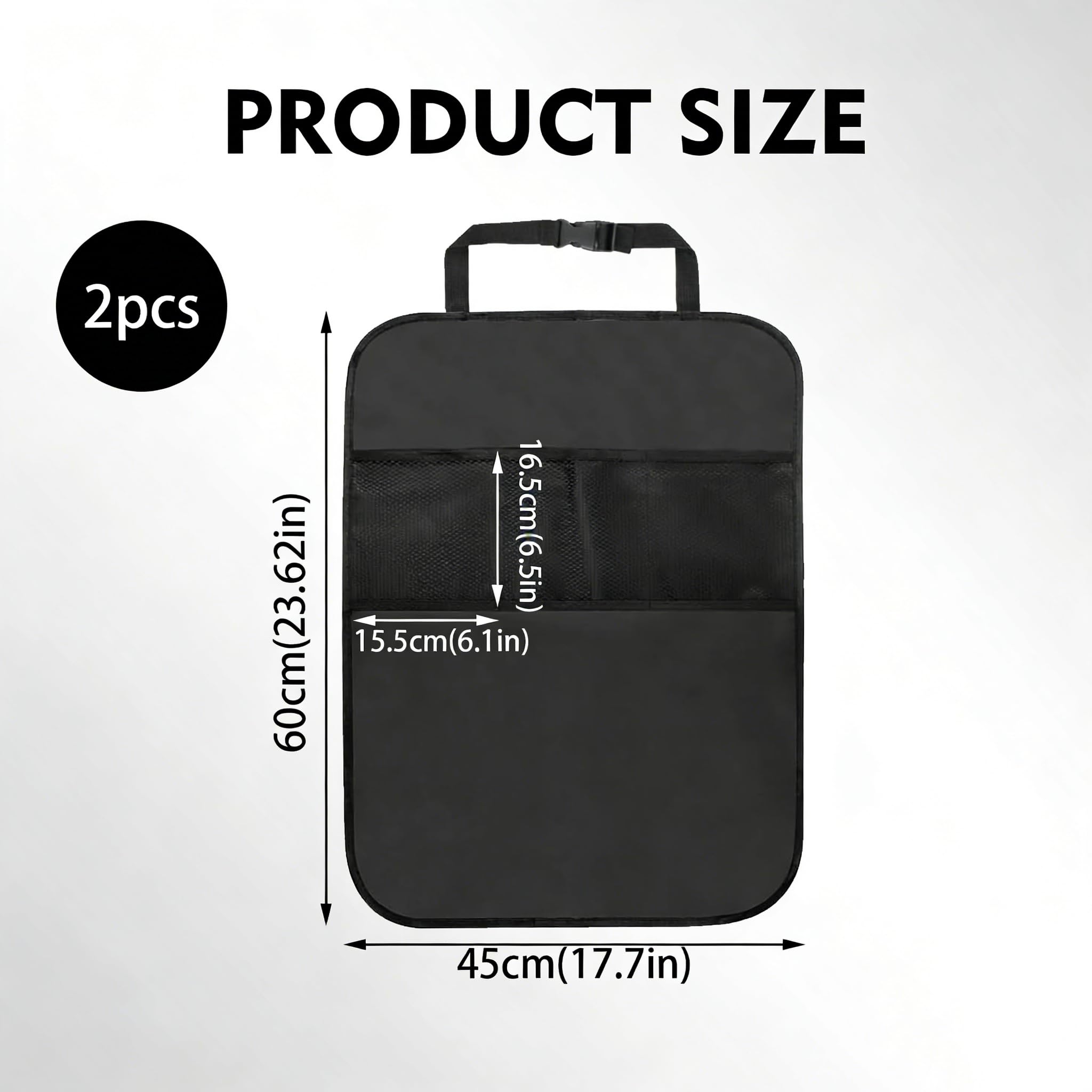 VoxelTek 2 Piezas Protector Asiento Coche 45x60 cm Alfombrilla antipatadas Oxford Impermeable, fácil Instalar/Limpiar para sedán/SUV - 2