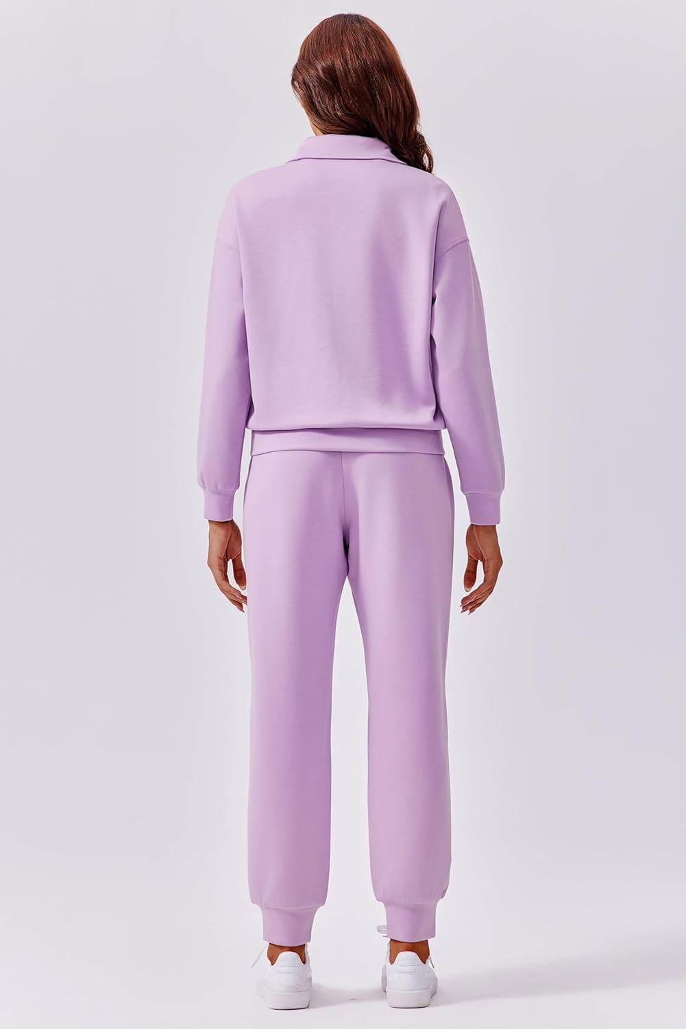 PINSPARK 2 Piece Sets for Women 2025 Fall Travel Outfits Long Sleeve Tracksuit Joggers Sets Half Zip Sweatsuit Matching Set - Image 3