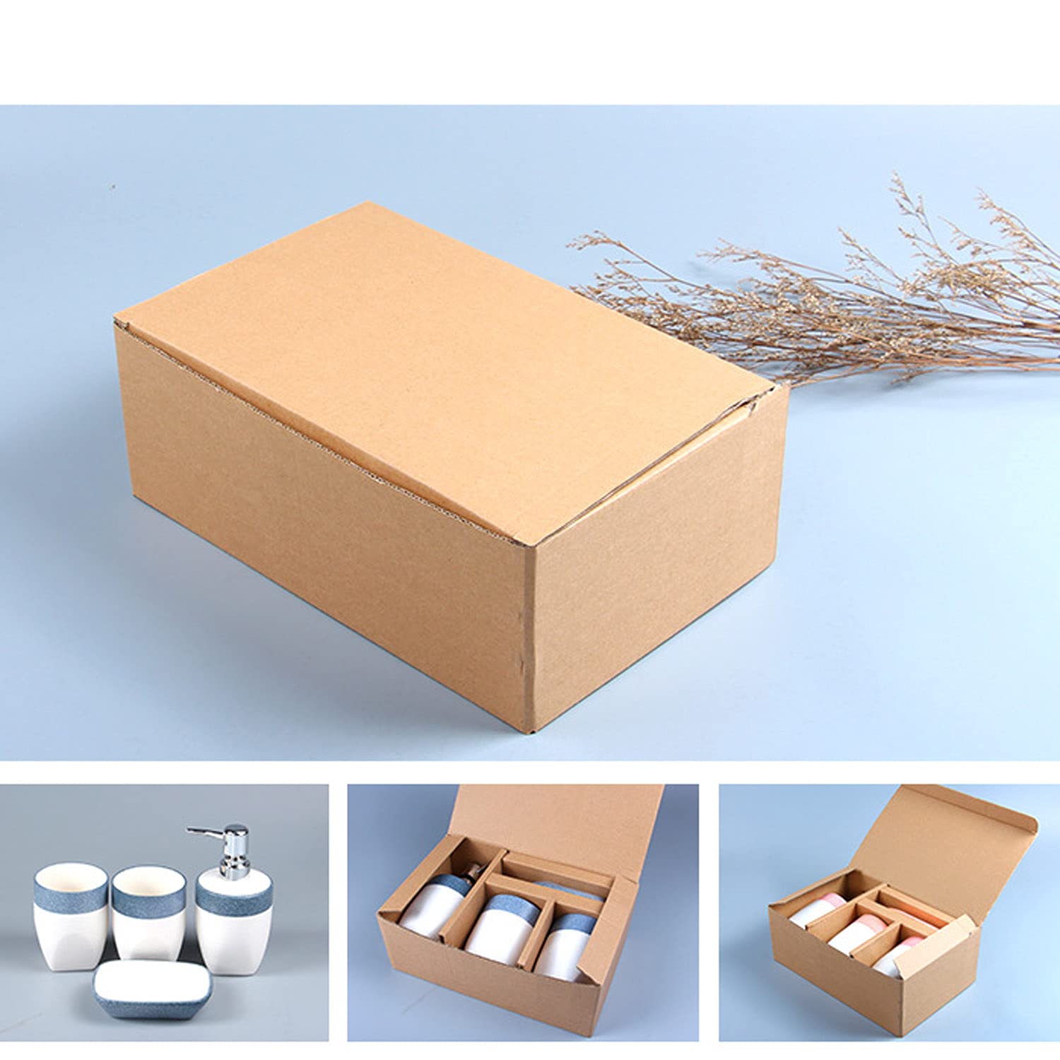 Set di Accessori per Il Bagno da 4 Pezzi Dispenser di Sapone Portaspazzolino Bicchiere Portasapone Completo per la Decorazione della casa dell'hotel Set di Accessori per Il Bagno,Blu