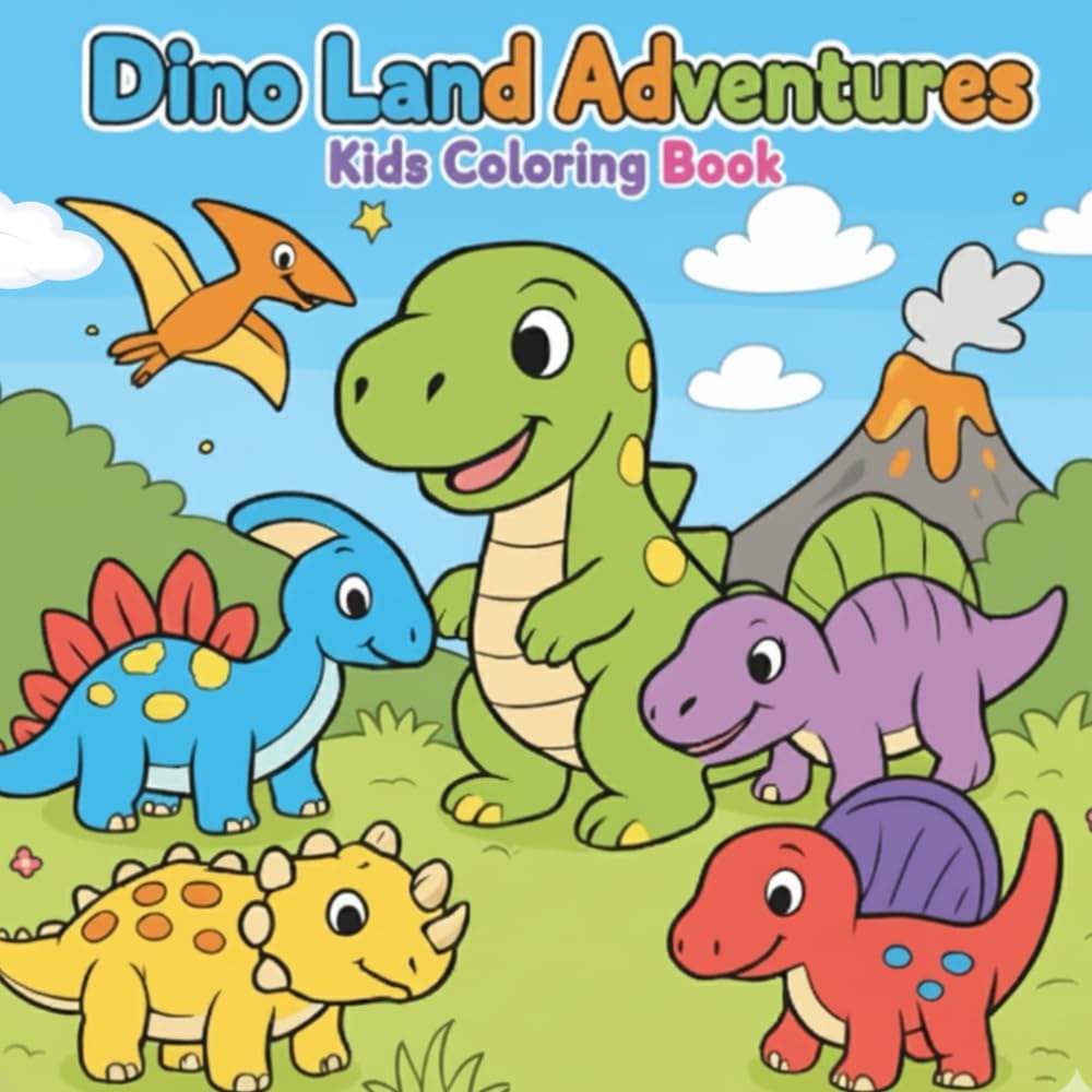 Dino Land Adventures: Kids Coloring Book