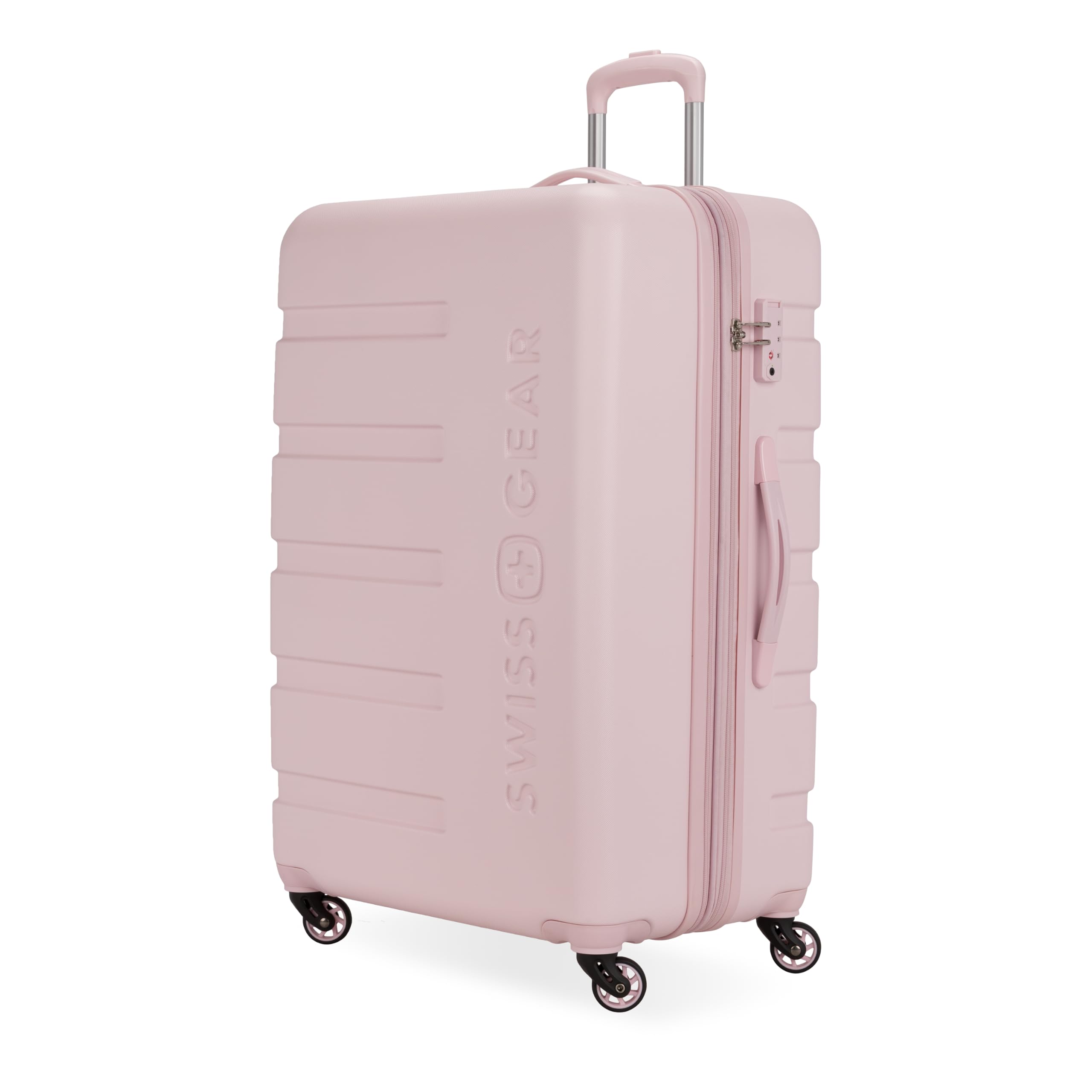 SWISSGEAR Signature Hardside Expandable Checked Large Spinner Luggage, ABS Construction, TSA-Friendly Lock, Pink, 27-Inch
