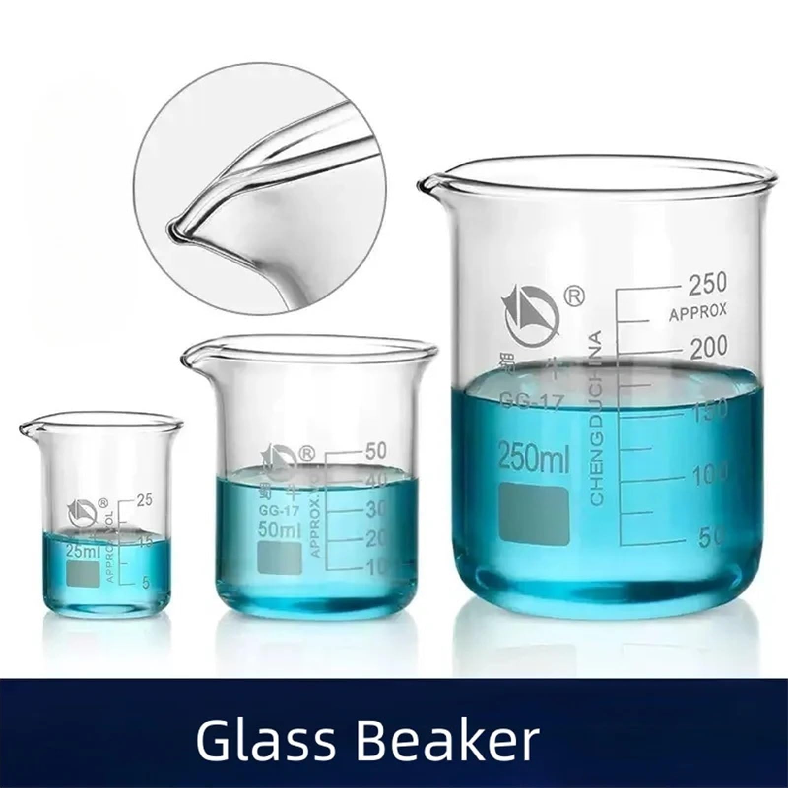 Juego de tazas medidoras de vidrio de 5-3000ml, taza a escala transparente, vaso resistente al calor, juego de tazas medidoras for hornear en cocina, jarras de contenedores de laboratorio(3000ml 1pc)