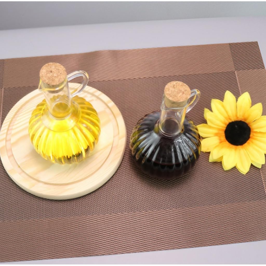 Set di bottiglie per condimenti in vetro, ideali per barbecue in famiglia, feste, eventi, set da cucina per olio, aceto e condimenti multipli