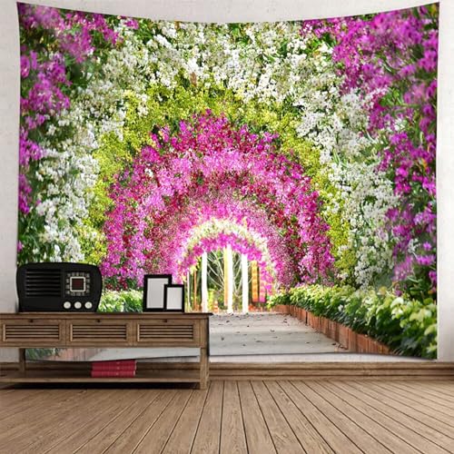 Tapisserie murale de style couronne de fleurs pour instaurer une ambiance poétique