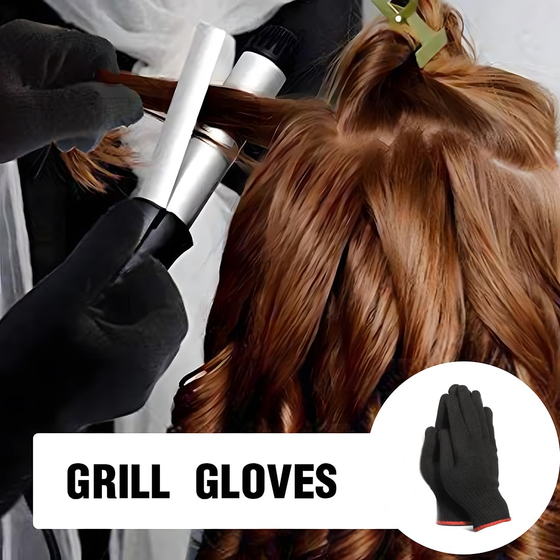ZKGYUS 2 Pièce Gants Contre La Chaleur De Protection,Gant de Coiffure,Gant de Protection,Gants Coiffure Anti Chaleur,Professionnels Gants Anti Chaleur pour Coiffure,pour cheveux Curling Le fer