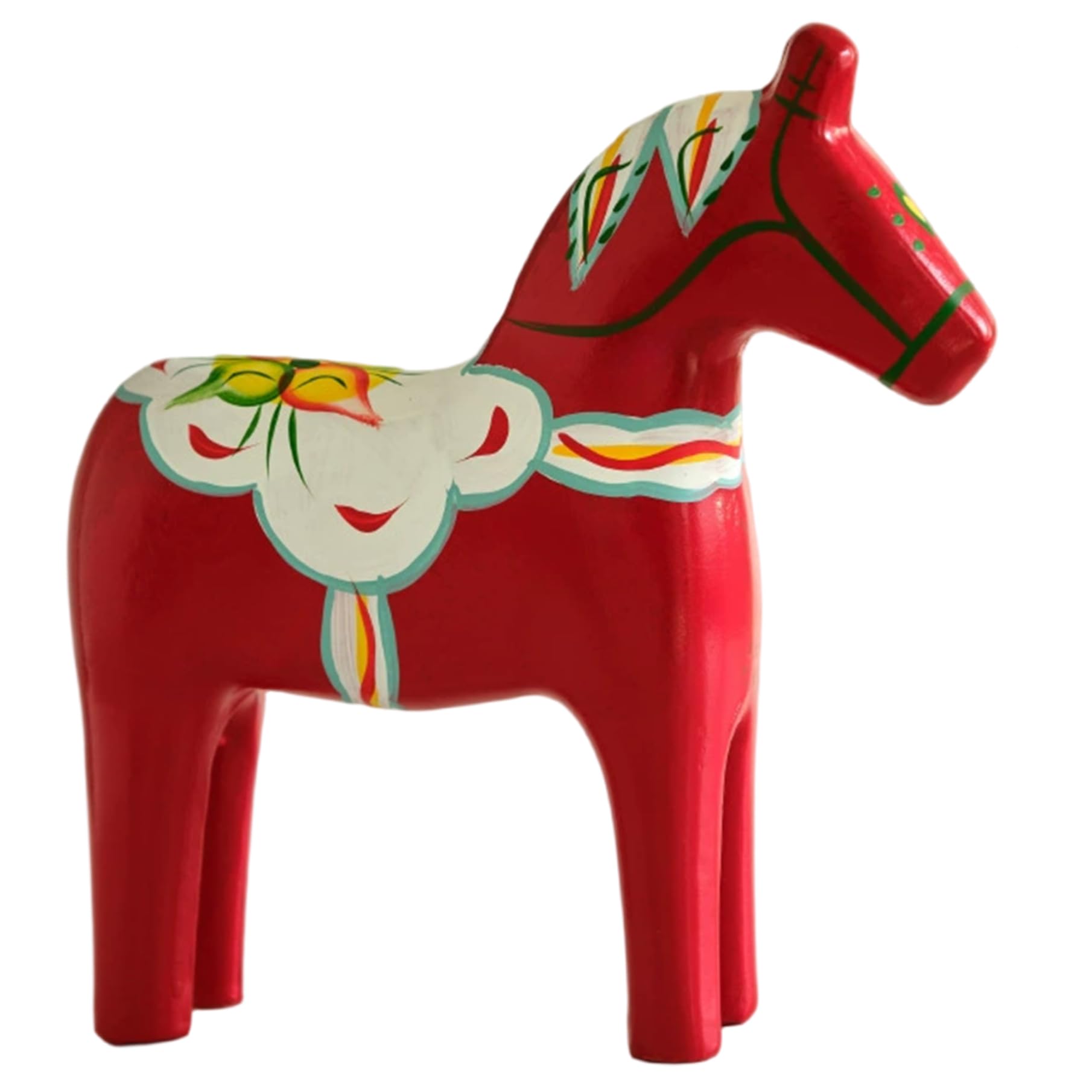 Ameble Horse Figurine Swedish Dala Horse Ornament for Home Decor Unique Wooden Style Resin Sculpture for Housewarming & Wedding Large