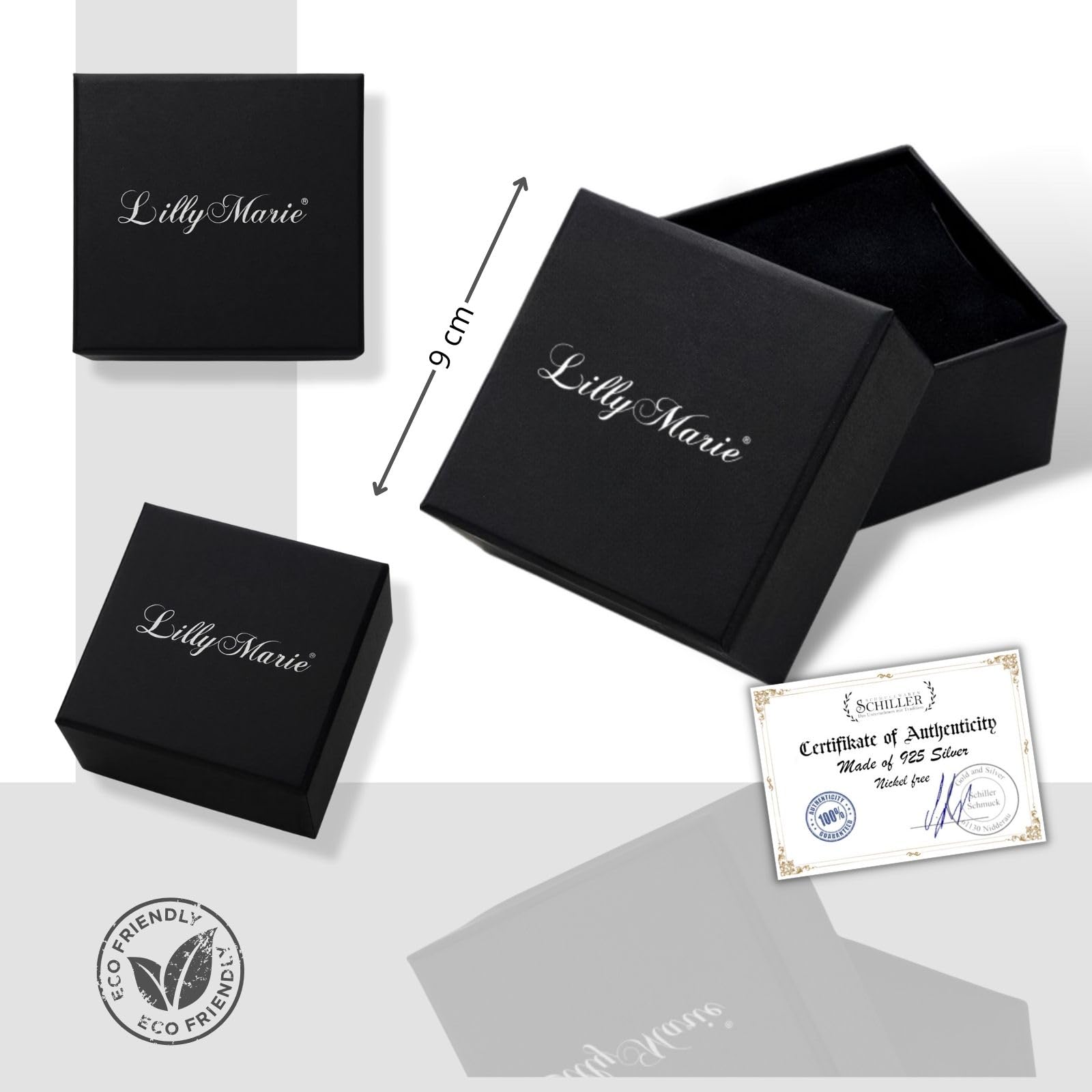 LillyMarie Handgefertigtes Damen Schmuckset Mit Farbigem Anhänger Und Silber-Titan Ohrringen