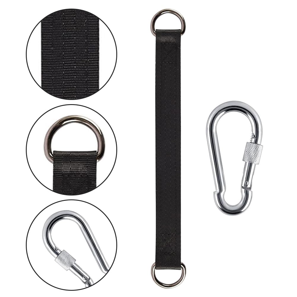 2 Cinghie Per Altalena Con Moschettoni - Portatili Per Alberi E Amache | Nero - Foto 7