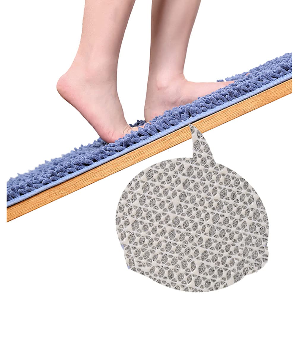 GueTTO Tappetino da bagno antiscivolo, morbido, in morbida microfibra ad alta densità, per vasca da bagno, doccia e bagno, grigio a, 40 x 120 cm