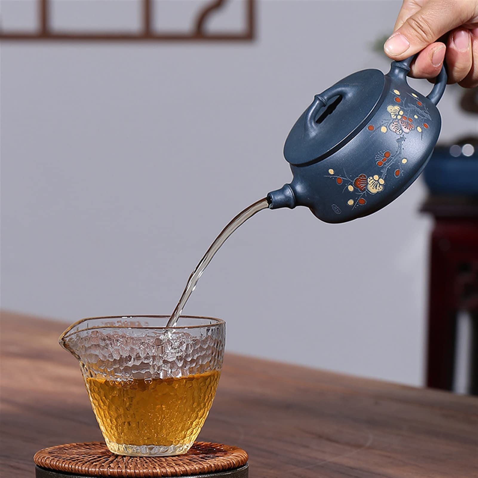 Dzbanek Do Herbaty 250 Ml Mały Dzbanek Zisha Wzór Kwiatu Śliwki Zestaw Do Herbaty Chiński Zestaw Do Herbaty Luźne Liście Czajnik Odpowiedni Do Herbaty Gongfu Zielony Czajniczek Do Herbaty