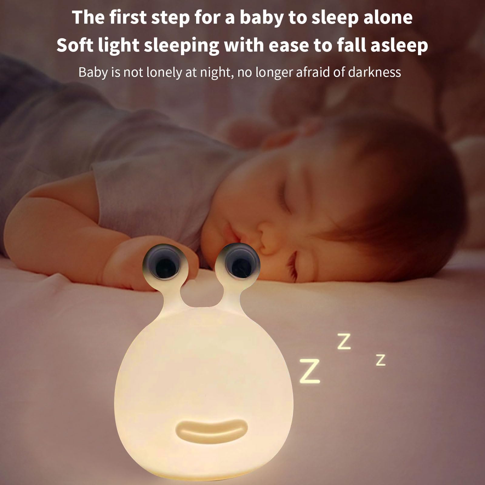 Slug Night Light Slug Lamp dla dzieci, bez BPA ABS i silikonowa lampa do łazienki, regulowana jasność i automatyczne wyłączanie, zabawny prezent na noc dla chłopców dziewczynek
