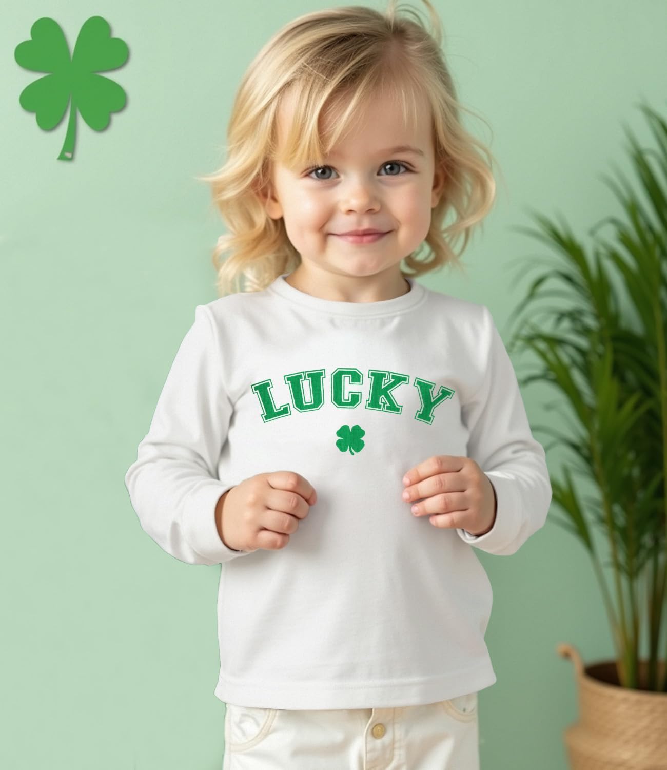 Toddler St. Patrick's Day Shirt Baby Boy Girl Lucky Shamrock Long Sleeve T-Shirt Irish Clover Tees Cotton Tops 1-5T - Image 3