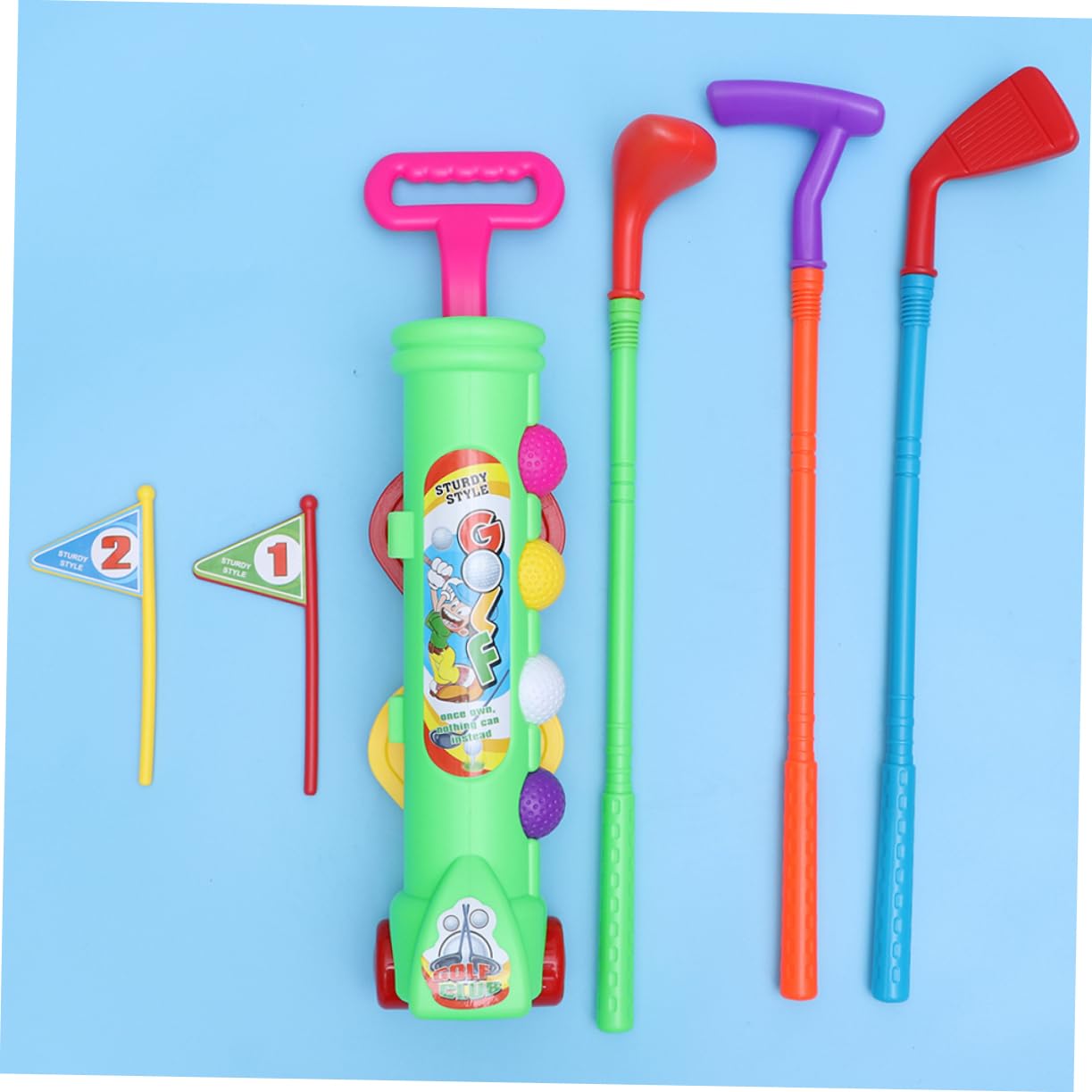 2sets Golf Per Ragazzo Ragazza Plastica Verde Gioco Educativo Indoor e Outdoor Sviluppo Fisico e Mentale Attività Genitore-figlio