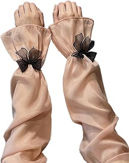 WLNEXT Mangas de brazo a prueba de sol para mujer y niña, con calcomanías de lazo, transpirable, para campamento de primavera