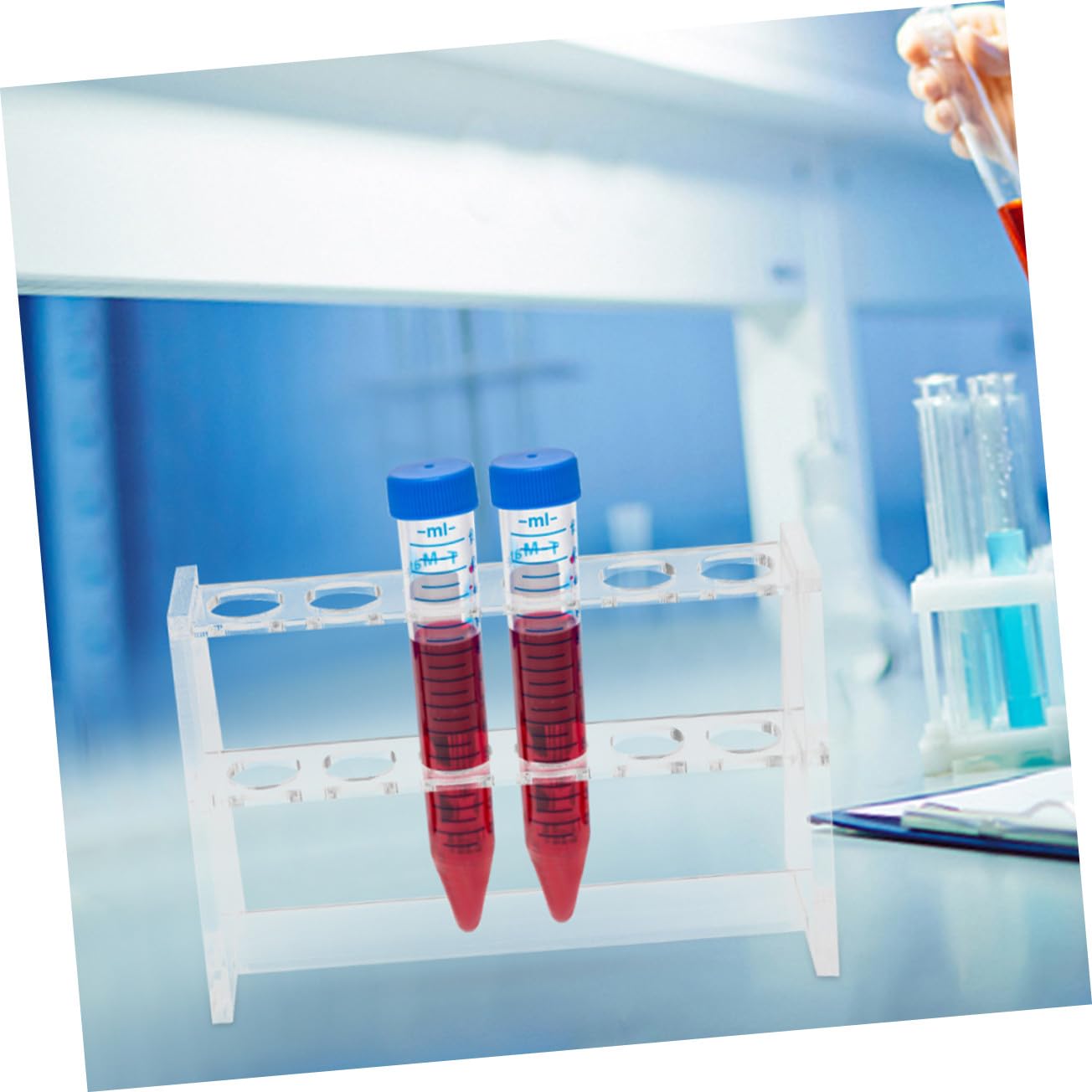 ABOOFAN 8 Pezzi Supporto per Provette Trasparente con Porta Provette per Laboratorio Facile da Pulire e Stabile per Esperimenti Chimica e Biologia