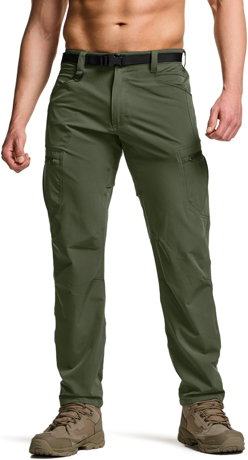 CQR Men's Quick Dry Tactical Pants, Water Resistant Outdoor Pants, Lightweight Stretch Cargo Work Hiking Pants — view 24
