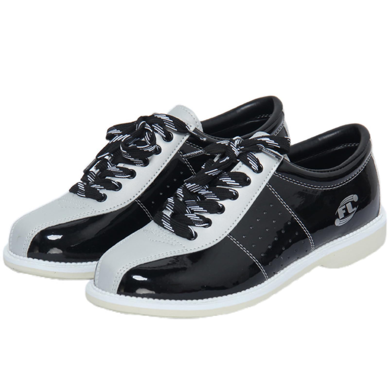 SDEQA Herren Bowlingschuhe für Anfänger, Leder, Bowling-Sneaker, atmungsaktiv, bequem