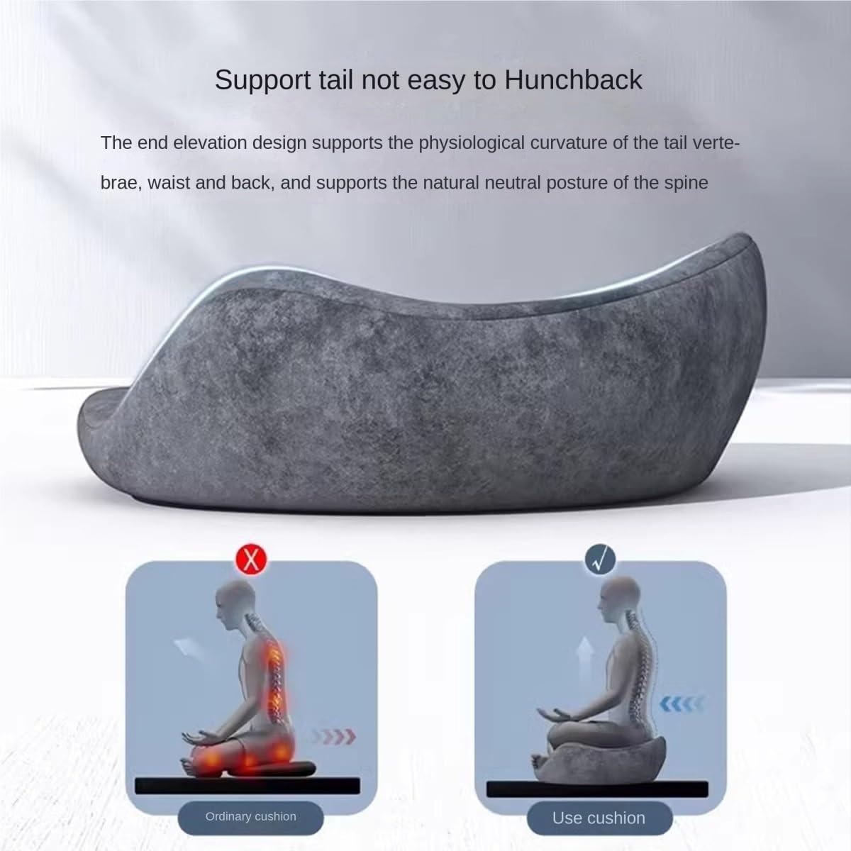 Cojín ergonómico de meditación, cómodo cojín de Suelo, Asiento Grande y Grueso, Asiento de Ante for práctica de Yoga y atención Plena, Espuma viscoelástica, Soporte de Espalda Curvado(White)