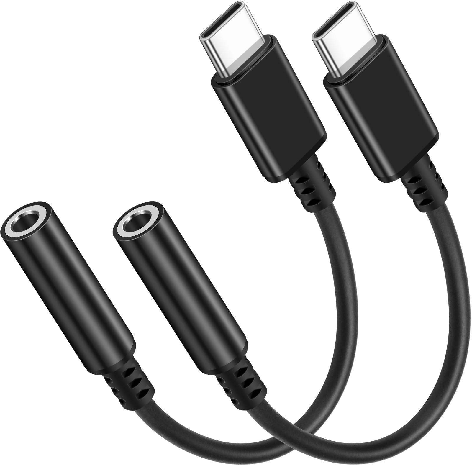 Cable USB C A Jack 3.5 Mm AUX 1 M Plateado