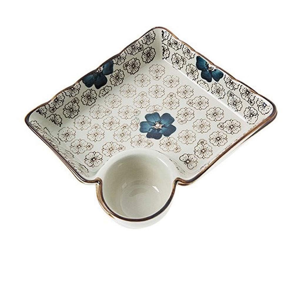 NZPOST Dinner Plate Plate Set Dinner Plates,Ceramic Plate Dish Sushi Plate with Sauce Dish Kitchen Tablew