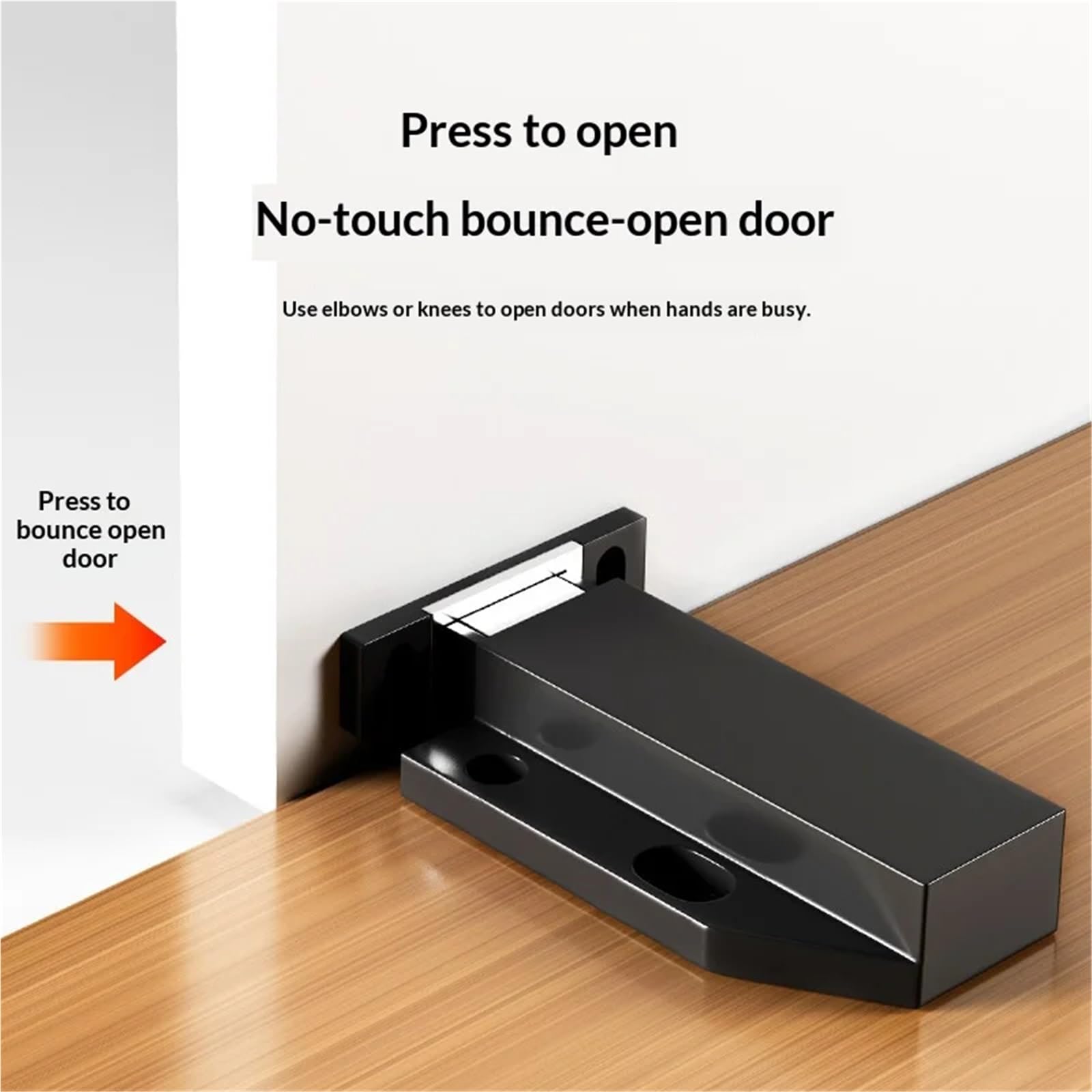 10 Stück Magnet-Schranktürschnäpper aus Kunststoff, for Öffnen drücken, magnetische Schrankschnäpper, robuster Riegel for Türbeschläge, Türstopper(Black)