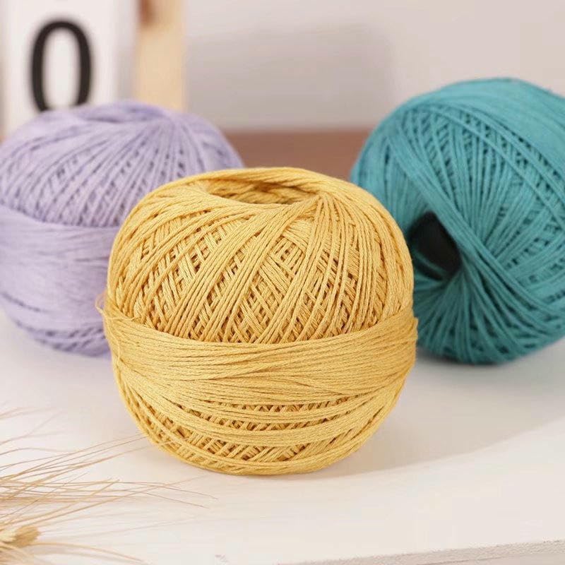 6/10 Rotoli, 50 g, Filato di Cotone per Uncinetto, Misura 6, Colore Medio-fine, per Lavorare a Maglia gonne, Scialli e Altri progetti Fai da Te