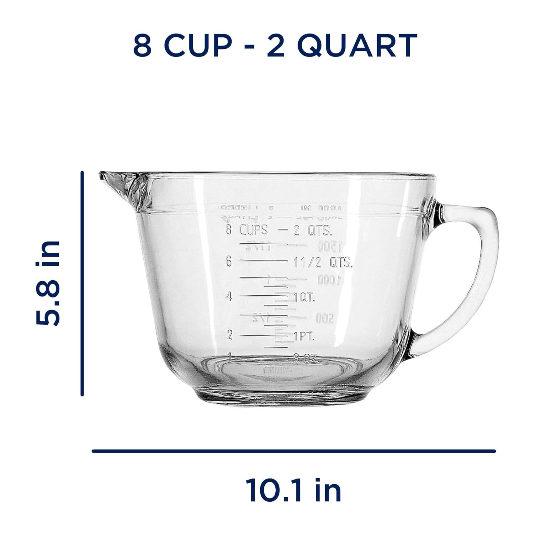 Amazon.com | Anchor Hocking Batter Bowl, 2 Quart Glass Mixing Bowl: Mixing  Bowls: Butter Dishes